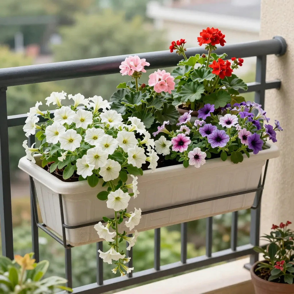 Autumn garden bed with ornamental grasses and late season flowers